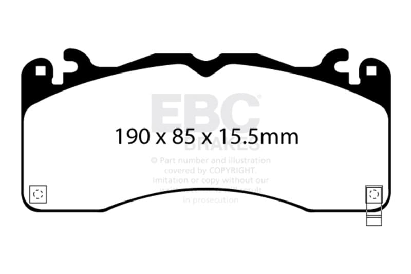 EBC Redstuff Brake Pad Set for Chevy C6 Low Dust Synthetic Fiber Ceramic - Image 2