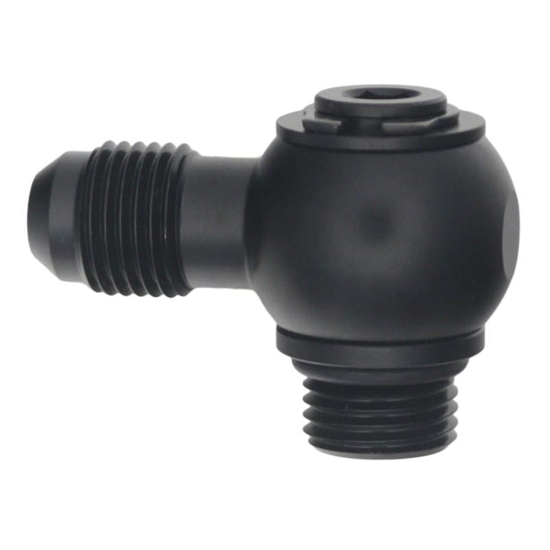 DeatschWerks 6AN ORB Male to 6AN Male Flare 90-Degree Swivel Adapter Matte Black