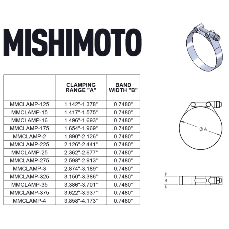 Mishimoto T-Bolt Clamps Stainless Steel High-Strength Locking Nut Design - Image 5