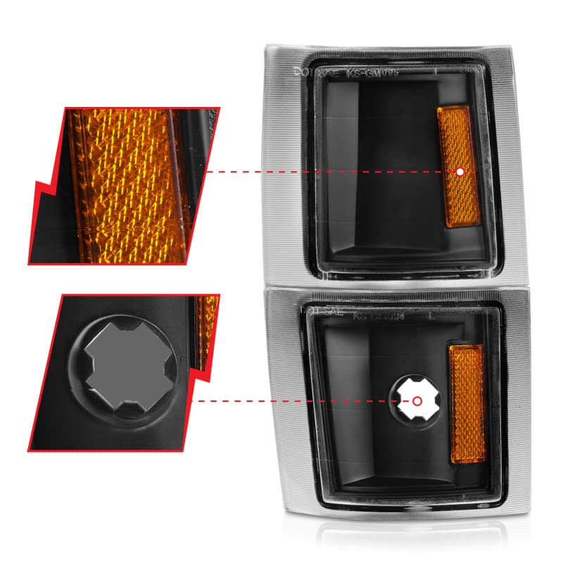 ANZO Cornering Light Assembly for Chevy C6 Euro Clear Lens Chrome Housing Pair - Image 4