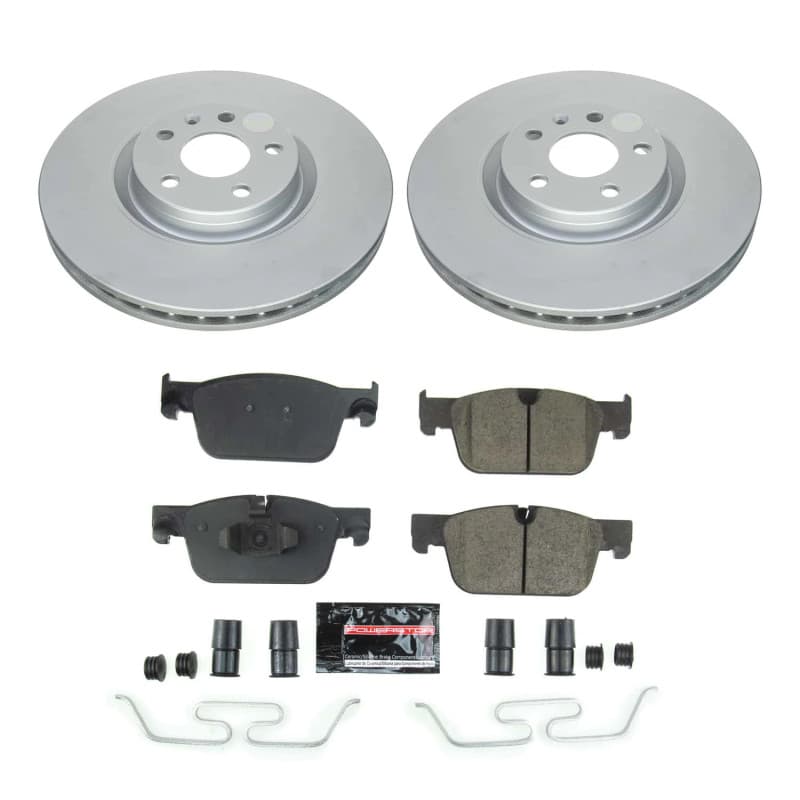 PowerStop Z23 Evolution Coated Rotor Brake Kit for European Vehicles Carbon-F...