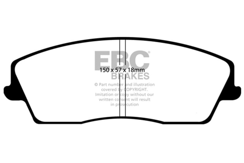 EBC Redstuff Brake Pad Set for Chevy C6 Low Dust Ceramic Compound - Image 2