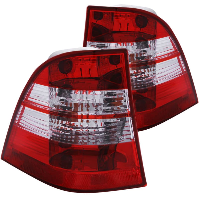 ANZO Tail Light Assembly Pair Clear Lens Chrome Housing