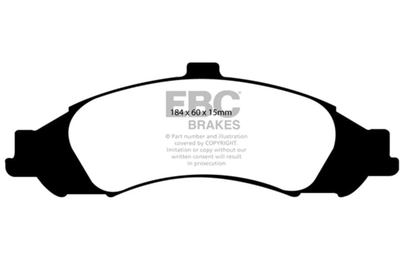 EBC Redstuff Brake Pad Set for Chevy C6 Low Dust Synthetic Fiber Ceramic - Image 2