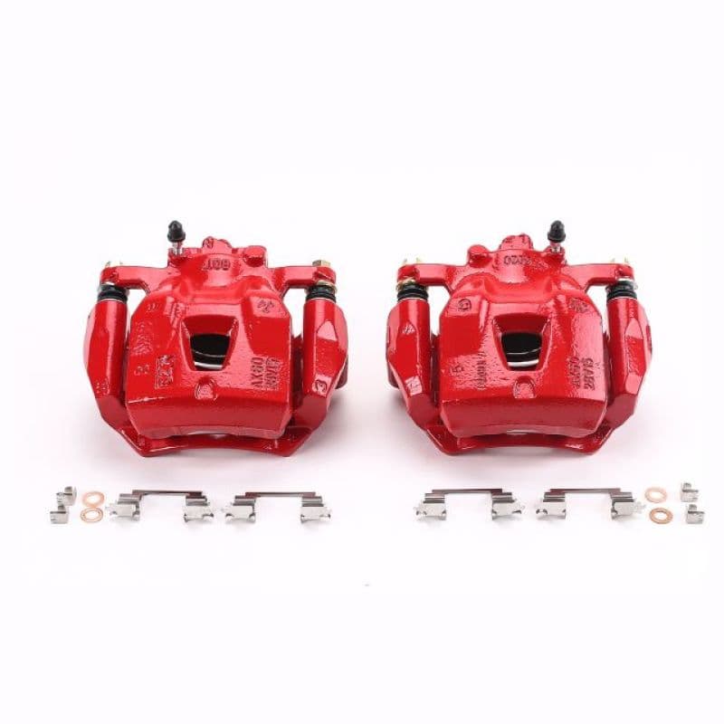 PowerStop Brake Calipers Pair High-Temp Red Powder Coat