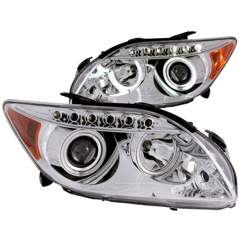 ANZO Projector Headlight Set for Chevy C6 with Halo Clear Lens Chrome Housing - Image 2