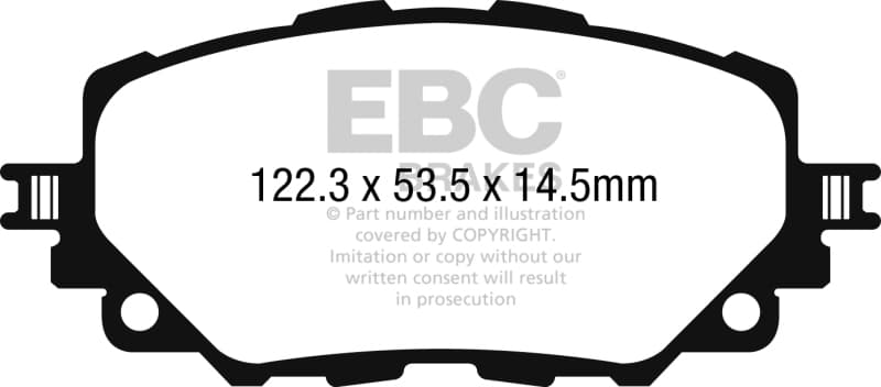 EBC Greenstuff Brake Pad Set for Street Driving High Initial Effect Up to 600°C