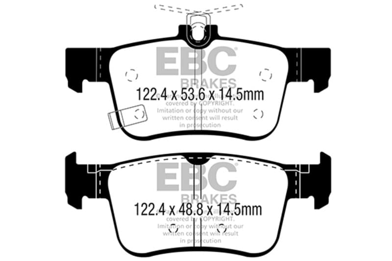 EBC Ultimax2 Brake Pad Set OEM Replacement for Daily Driver Low Dust - Image 2