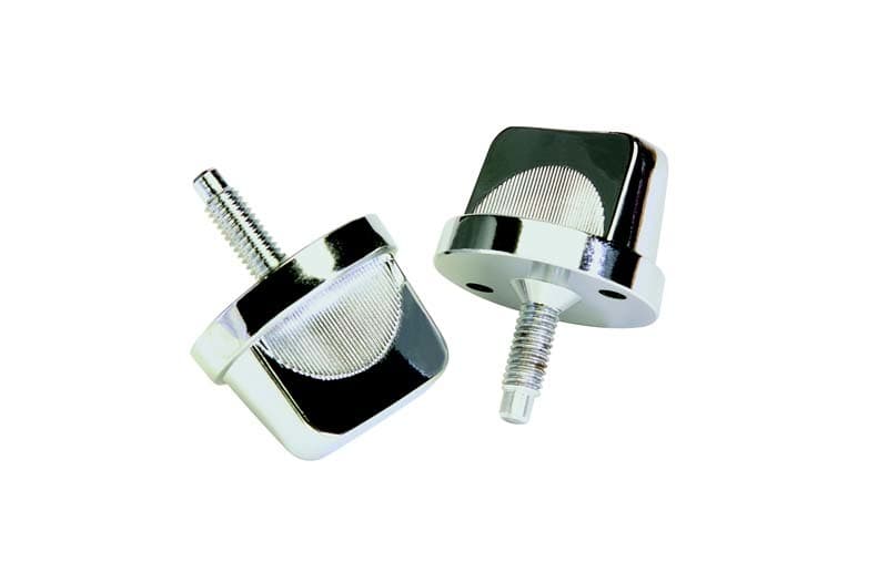 Kentrol Windshield Knobs for 76-95 Jeep CJ/Wrangler YJ - Polished Silver Pair