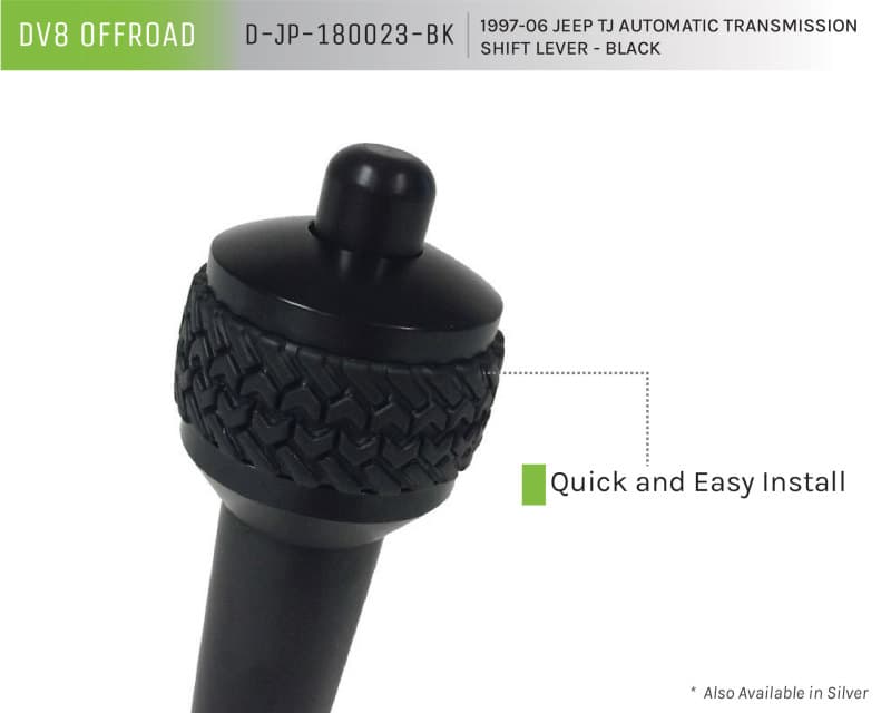 DV8 Offroad Shift Knob for 1997-06 Jeep TJ Billet Aluminum Tired Tread Grip - Image 5
