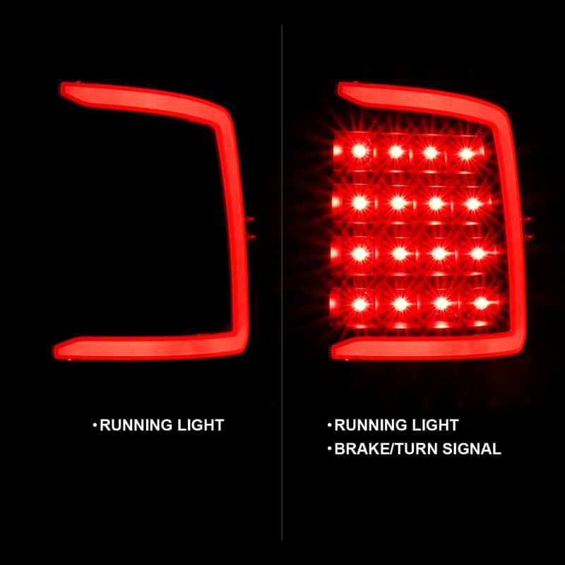ANZO LED Taillight Assembly Pair Clear Lens Black Housing Plank Style - Image 3
