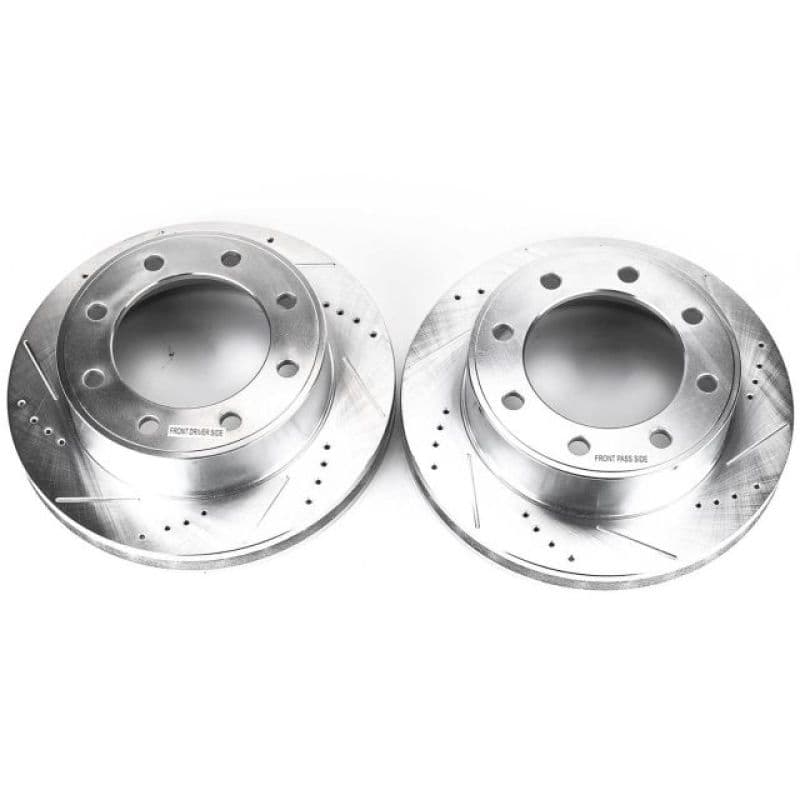PowerStop Evolution Drilled/Slotted Rotor for OE Fit Silver Zinc Plated