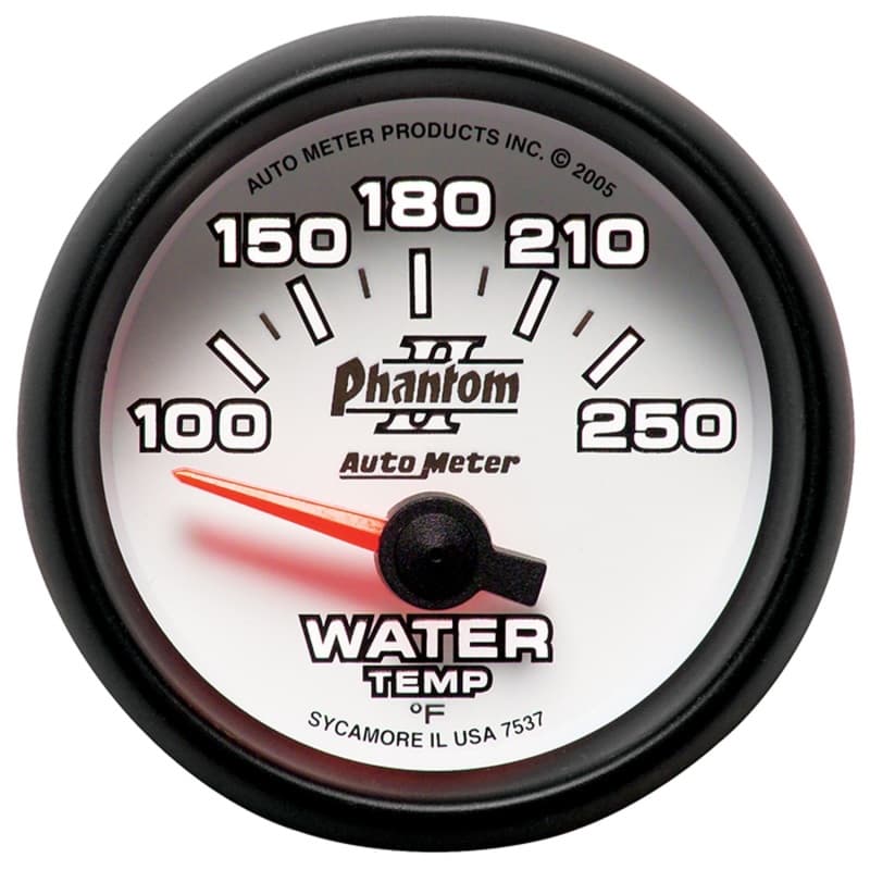 AutoMeter Phantom II Water Temperature Gauge with 1/8" NPT Transducer - Image 3