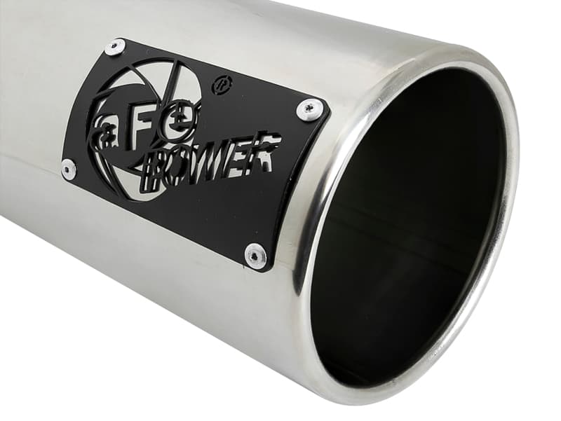 aFe Exhaust Tip for 4" Systems 12" Length Polished Intercooled Angle Cut - Image 5