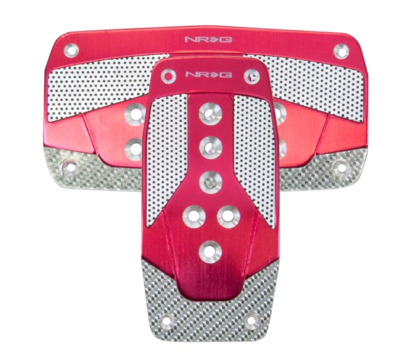 NRG Aluminum Sport Pedals A/T Red w/Silver Carbon - Image 2