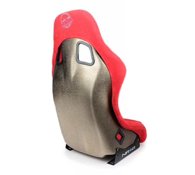 NRG FRP Bucket Seat ULTRA Edition Medium Red Alcantara Pearlized Back - Image 4
