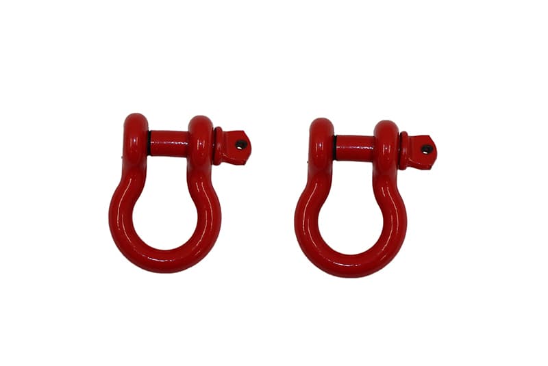Fishbone Offroad D-Ring Pair 7/8" Pin 4.75-Ton Red Powder Coated - Image 2