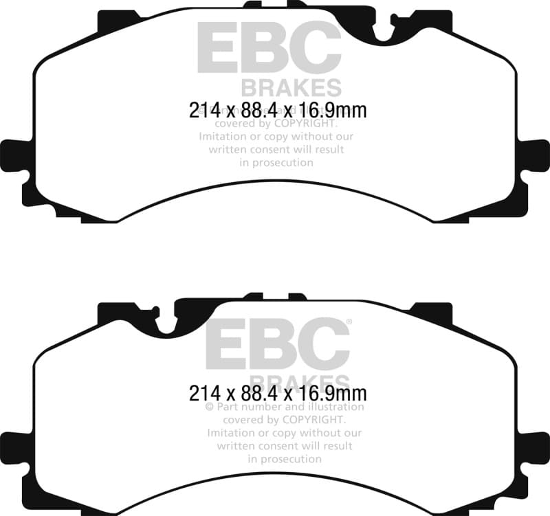 EBC Yellowstuff Brake Pad Set for Street and Track Driving Aramid Fiber Compound - Image 2