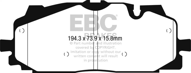 EBC Yellowstuff Brake Pad Set for Street and Track Driving High Performance - Image 2