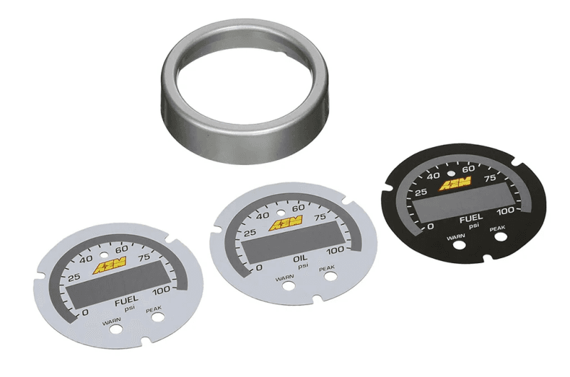 AEM X-Series Pressure Gauge 0-100psi Accessory Kit Silver Bezel - Image 4