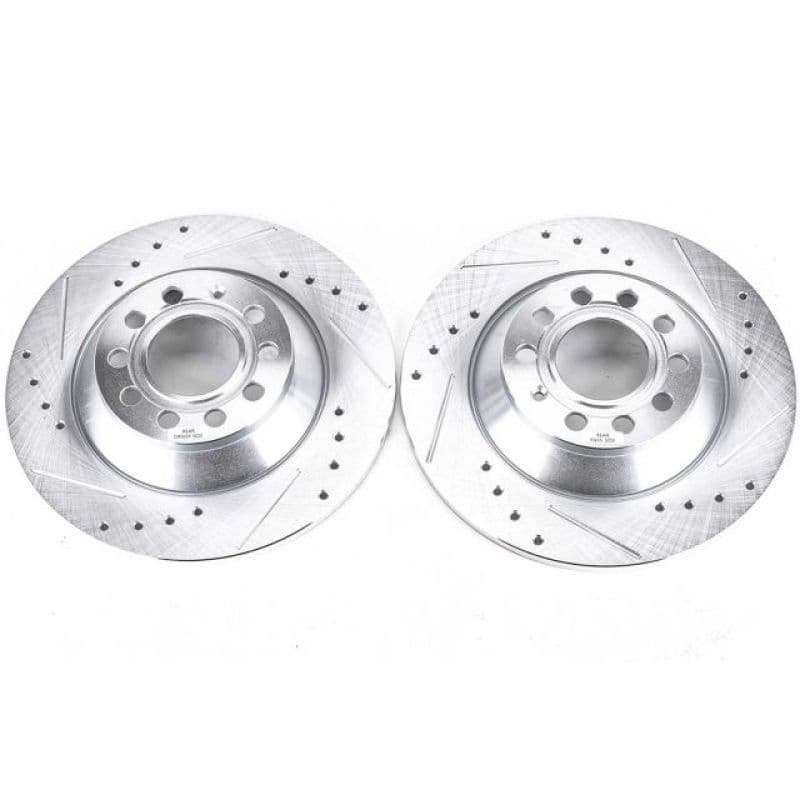 PowerStop Evolution Drilled/Slotted Rotor for OE Fit with Silver Zinc Coating