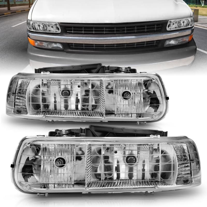 ANZO Crystal Headlights for Chevy C6 Clear Lens Replacement