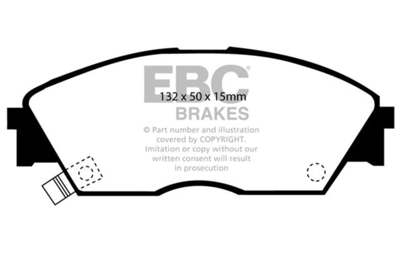 EBC Yellowstuff Brake Pad Set for Street and Track Driving Aramid Fiber Compound - Image 2