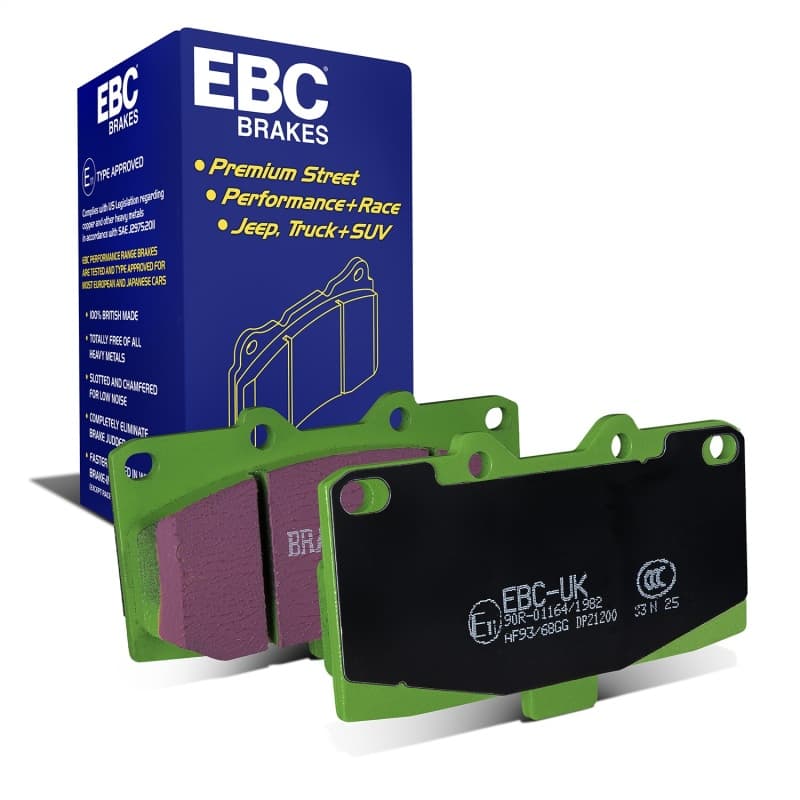 EBC Greenstuff Brake Pad Set for Street Driving High Initial Effect Up to 600°C
