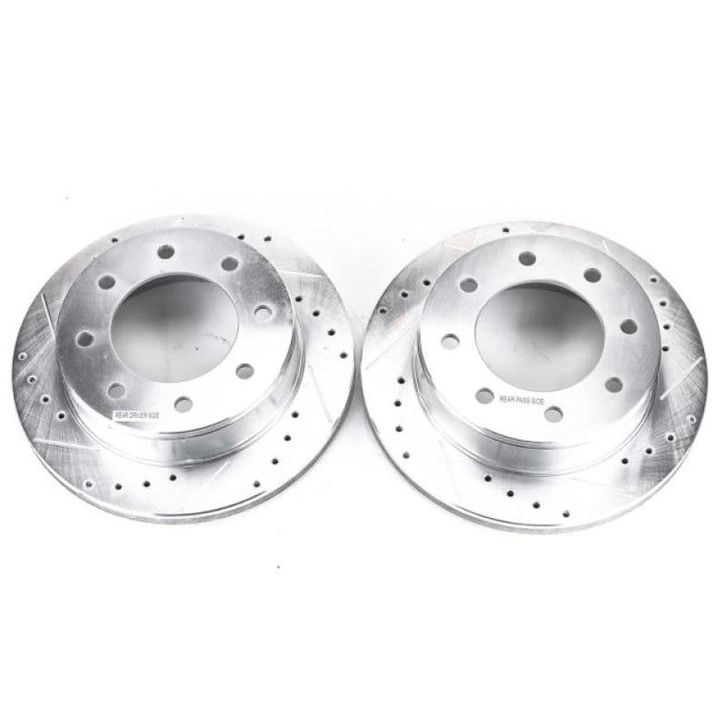 PowerStop Evolution Drilled/Slotted Rotor for OE Fit Silver Zinc Plated