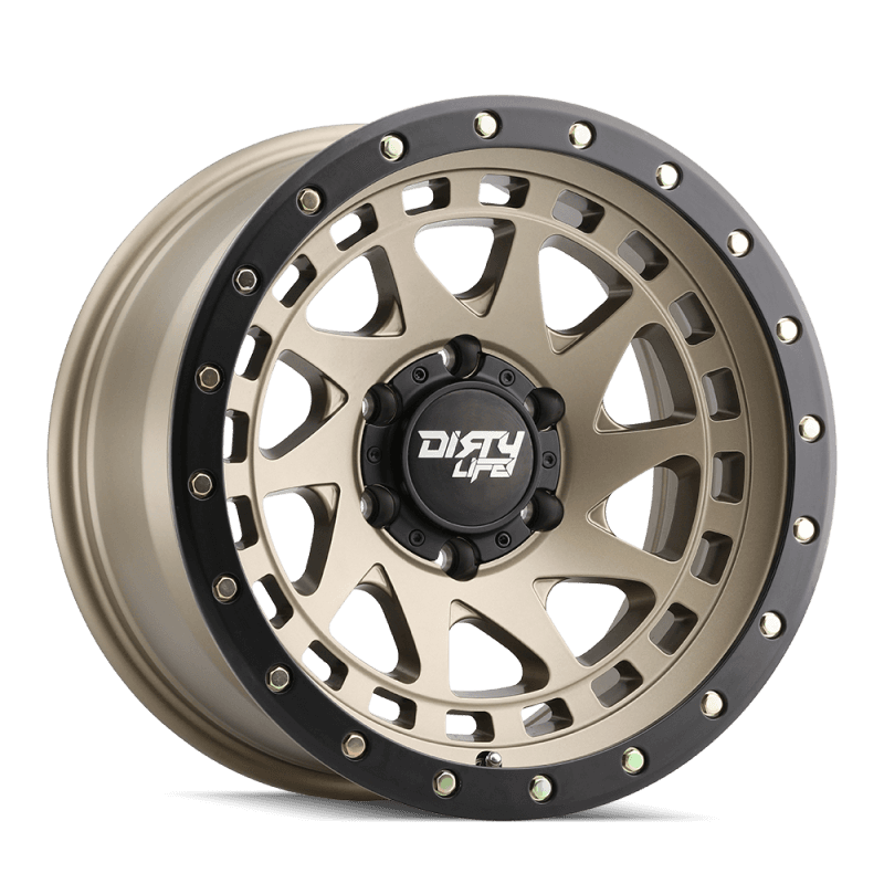 Dirty Life Enigma Pro 17x9 5x127 Satin Gold Beadlock Wheel