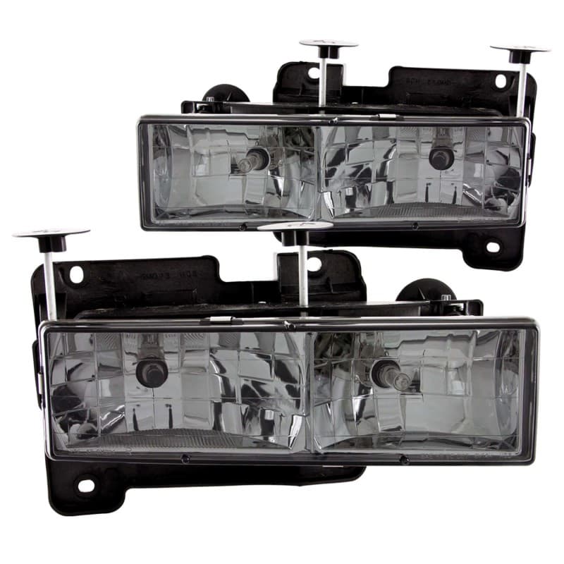 ANZO Crystal Headlights for Chevy C6 Smoke Lens Chrome Housing Pair