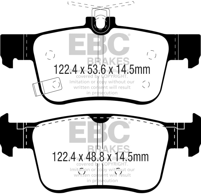 EBC Ultimax2 Brake Pad Set OEM Replacement for Daily Driver Low Dust