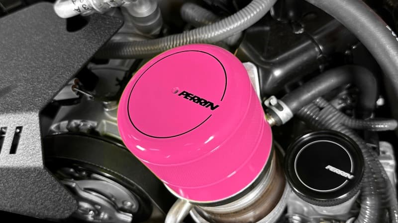 Perrin Performance Oil Filter Cover for Subaru WRX & BRZ/FR-S/86 Hyper Pink - Image 5