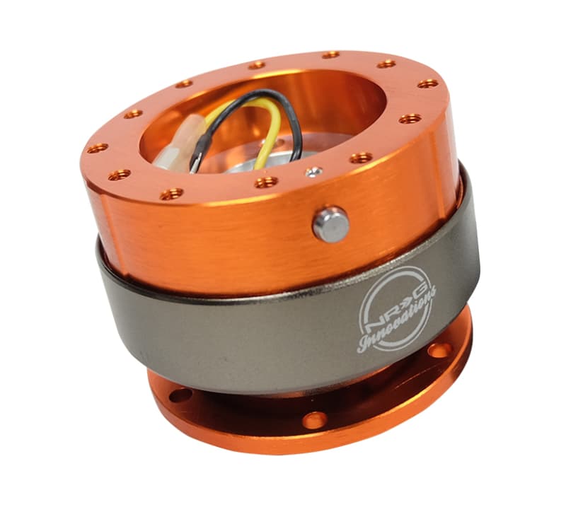 NRG Quick Release Gen 2.0 Orange Body Titanium Chrome Ring