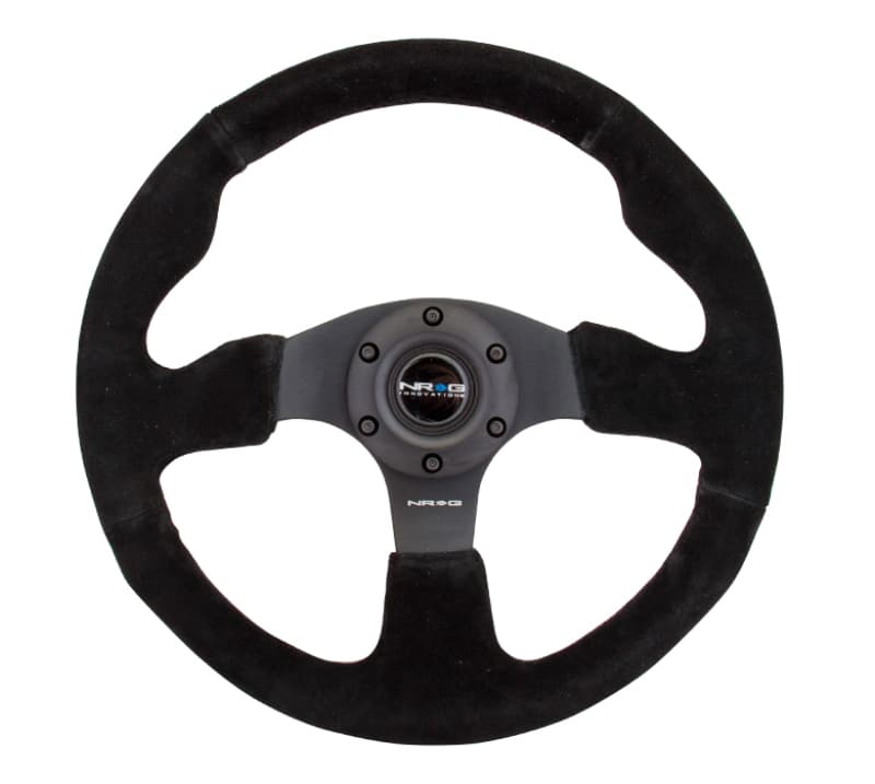 NRG Reinforced Steering Wheel 320mm Suede Black Stitch