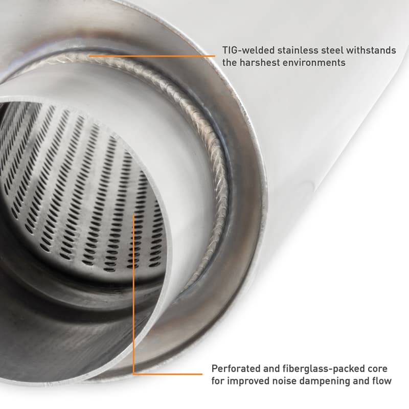 Mishimoto Universal Stainless Steel Muffler Durable Performance Exhaust Compo... - Image 4