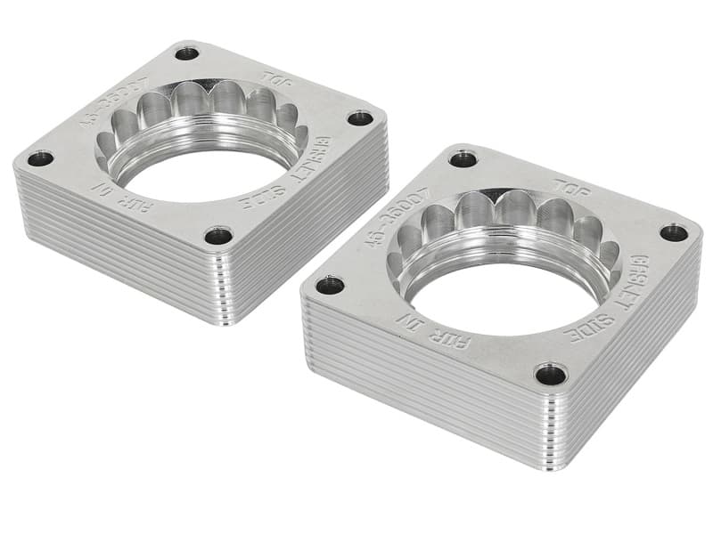 aFe Silver Bullet Throttle Body Spacer for VQ37 Serrated/Helix Design Kit - Image 2