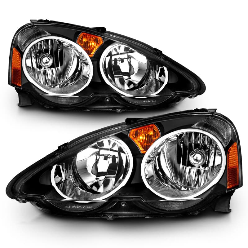ANZO Crystal Headlights for Chevy C6 Clear Lens Black Housing Pair - Image 2