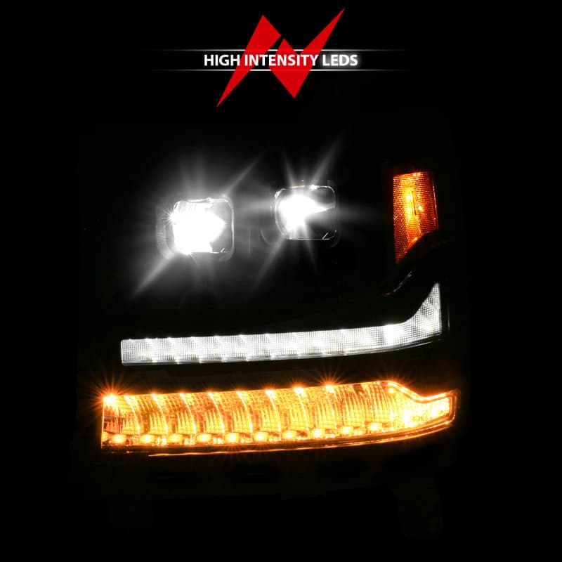 ANZO LED Projector Headlights for 16-18 Chevy Silverado 1500 HID Models Black... - Image 5