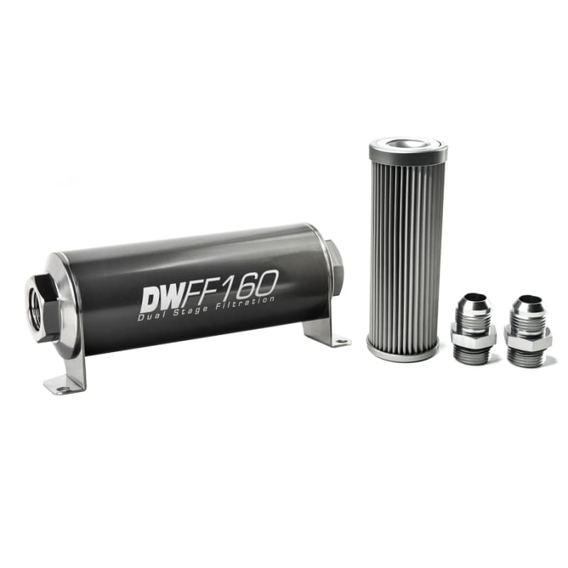 DeatschWerks Fuel Filter Kit 160mm Stainless Steel 10 Micron 10AN Universal