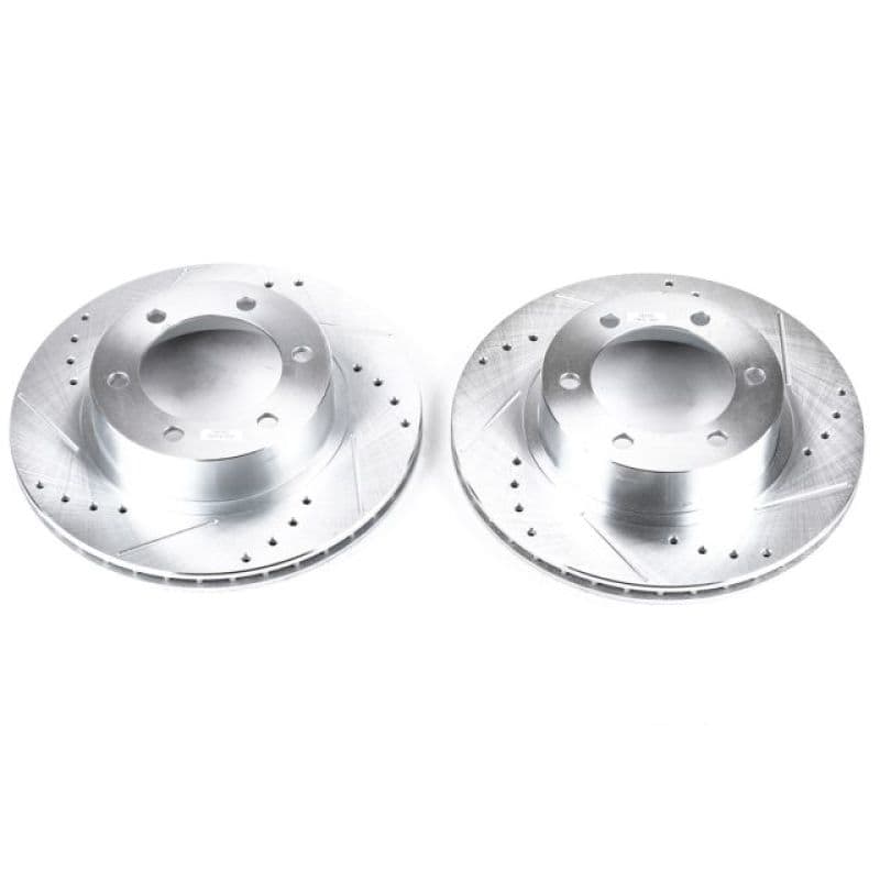 PowerStop Evolution Drilled/Slotted Rotor for Chevy C6 Cross-Drilled Silver Zinc