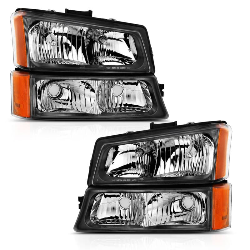ANZO Crystal Headlights for Chevy C6 Clear Lens Black Housing Pair - Image 4