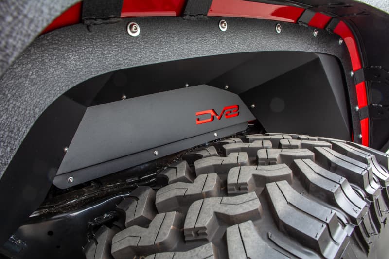 DV8 Offroad Inner Fender Liners for 2019+ Jeep Gladiator Rear Powder Coated B... - Image 2