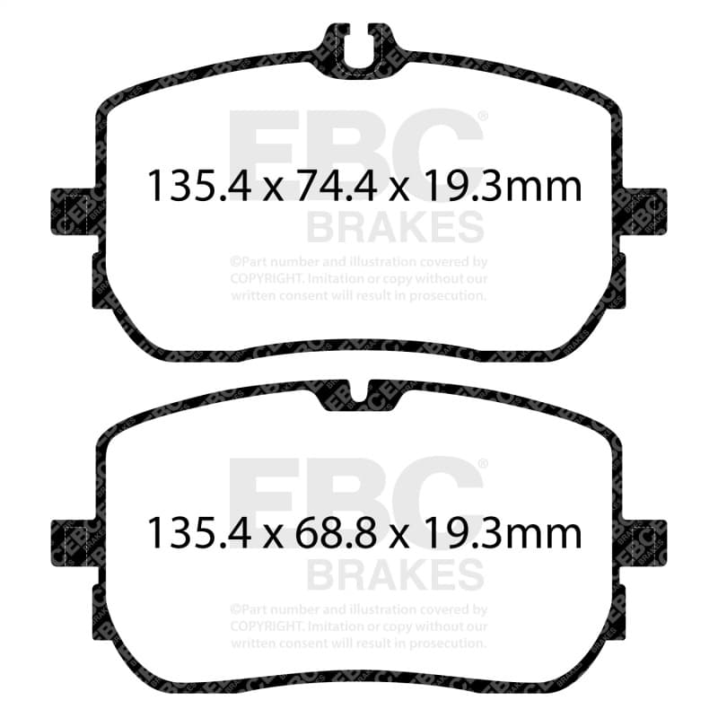 EBC Redstuff Brake Pad Set for High HP Imports Low Dust Ceramic Pads - Image 4