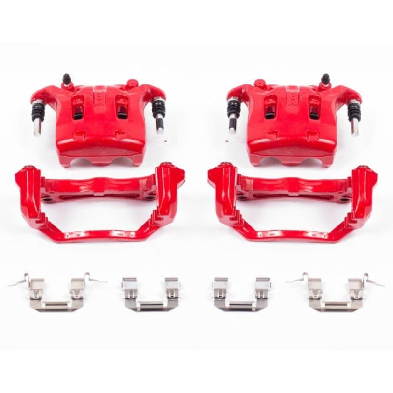 PowerStop Brake Calipers Pair Red Powder Coated Durable High-Temp Finish