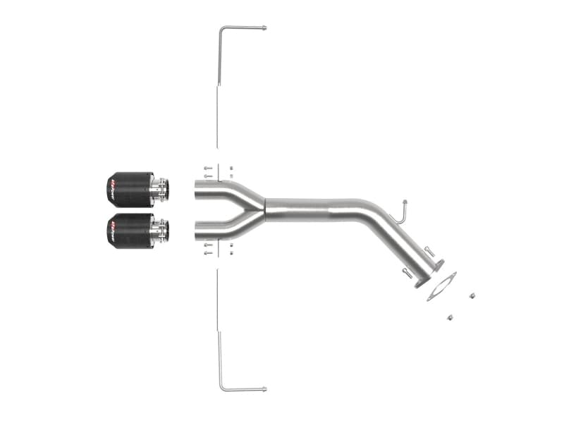 aFe Exhaust Axle Back for Chevy C6 3" Stainless Steel Dual 4.5" Carbon Fiber ... - Image 4