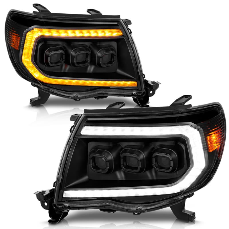 ANZO LED Projector Headlights for 05-11 Toyota Tacoma Full LED White DRL Blac... - Image 2