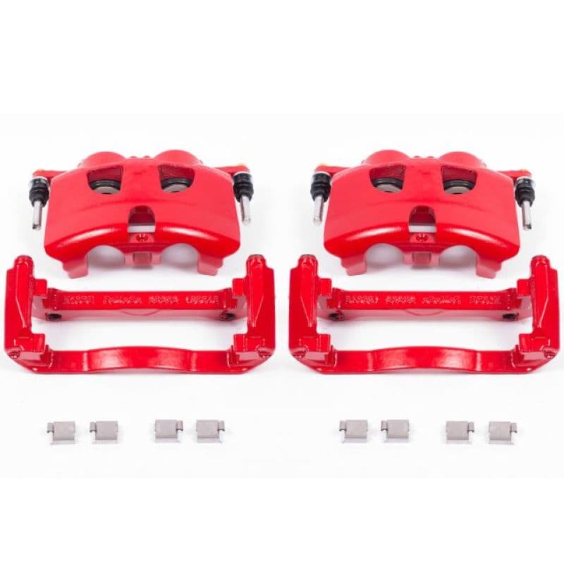 PowerStop Brake Calipers Pair Electrostatic Red Powder Coat Durable Coating