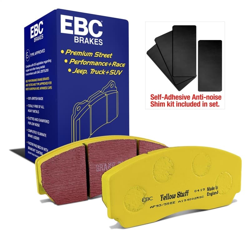EBC Yellowstuff Brake Pad Set for Street and Track Driving Aramid Fiber Compound