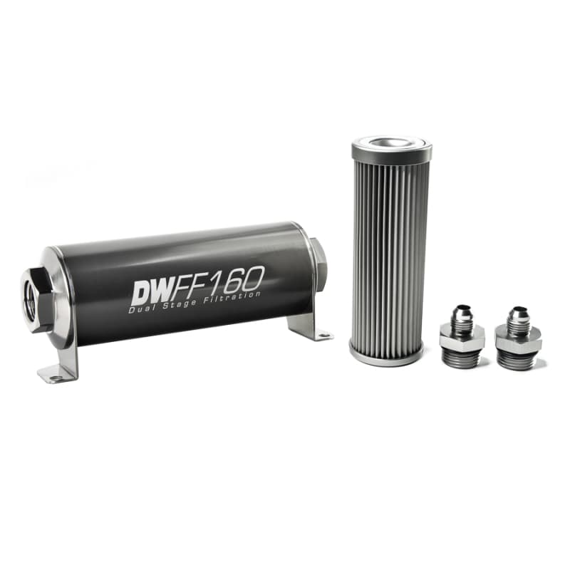 DeatschWerks Fuel Filter Kit 160mm Stainless Steel 10 Micron -6AN Universal